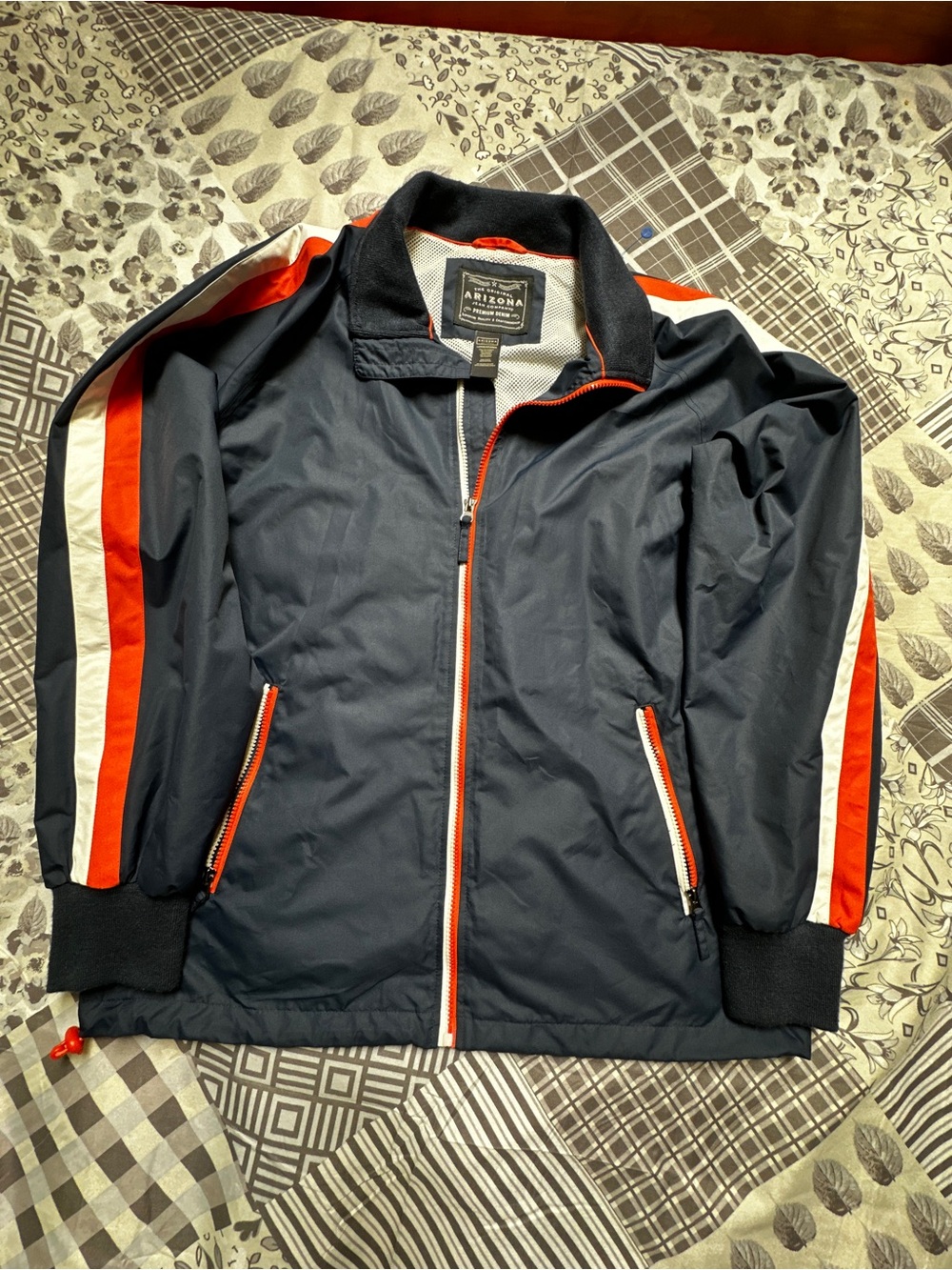 Vintage Arizona jean company men’s navy Windbreaker jacket full pockets XL